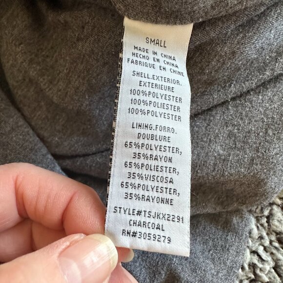 Women's S Thread & Supply Fleece Quarter Zip Pullover Charcoal Sherpa - Picture 6 of 8